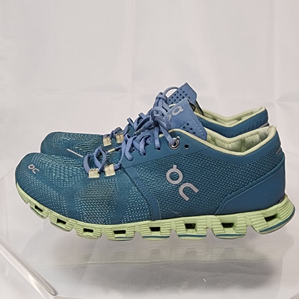 On Cloud X 1.0 Women 7 Storm Willow Blue Green Running Shoes Sneakers No Insoles